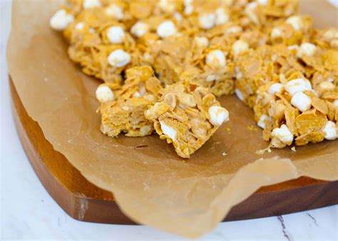 chewy-peanut-butter-marshmallow-cereal-bars image