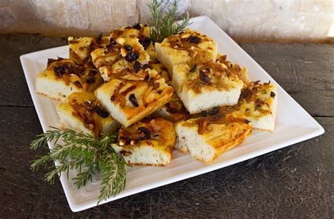potato-focaccia-with-caramelized-onions-olives image