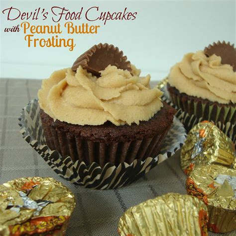 devils-food-cupcakes-with-peanut-butter-frosting image