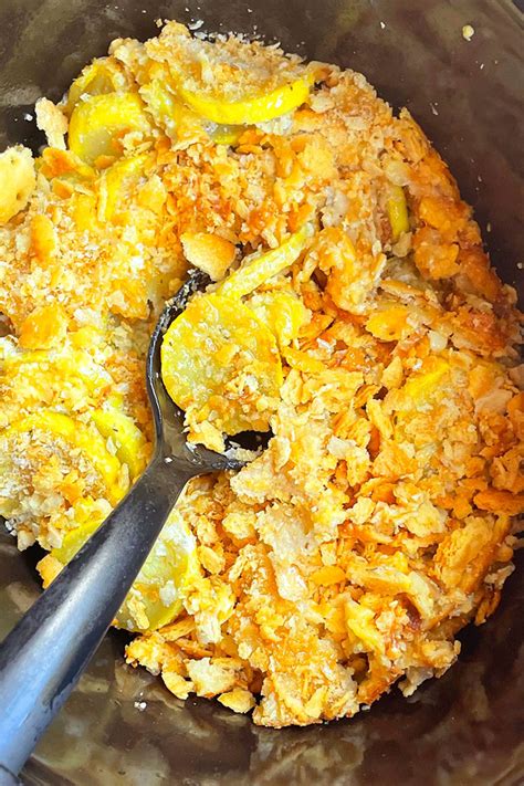 slow-cooker-yellow-squash-casserole-slow-cooker-foodie image