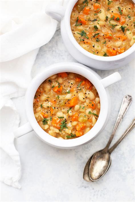 slow-cooker-vegetable-bean-soup-vegan-one-lovely image
