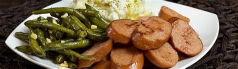 ring-bologna-mashed-potatoes-green-beans-cher image