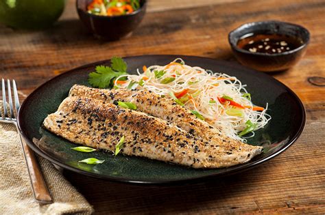 sesame-crusted-rainbow-trout-with-asian-noodle-salad image