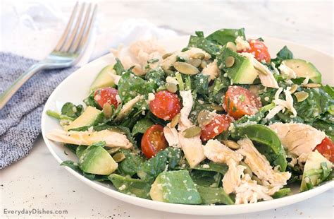 avocado-chicken-spinach-salad-everyday-dishes-diy image