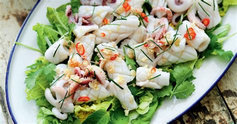 thai-spicy-squid-salad-recipe-yam-pra-muek-rick-stein image