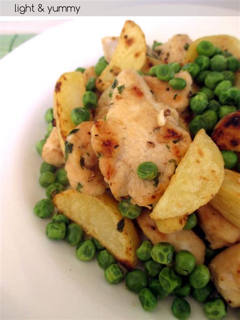 pan-cooked-chicken-with-potatoes-and-peas-light image
