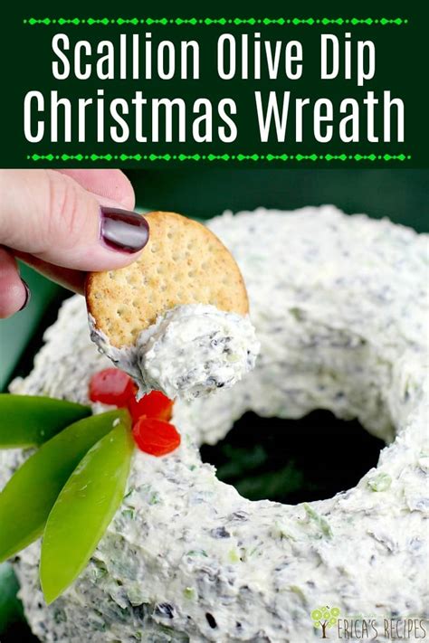 scallion-olive-party-dip-christmas-wreath-ericas image