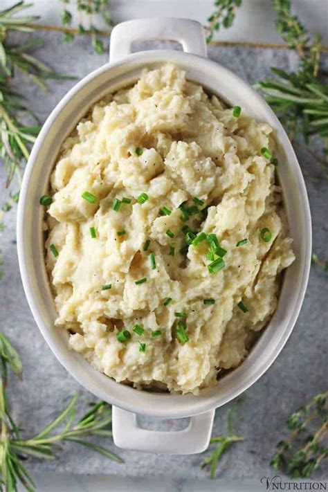 healthy-vegan-cauliflower-mashed-potatoes-dairy-free image