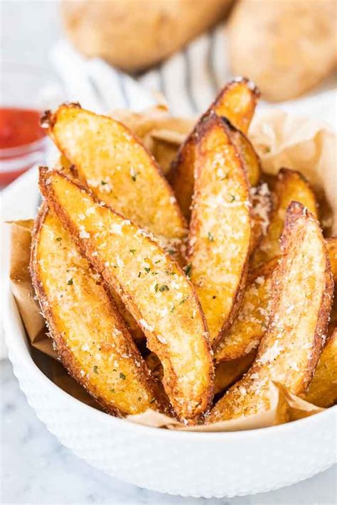 air-fryer-potato-wedges-extra-crispy-plated-cravings image