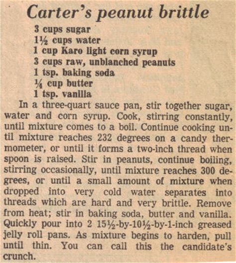 jimmy-carters-peanut-brittle-recipe-clipping image