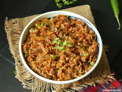 baingan-bharta-recipe-eggplant-bharta-swasthis image