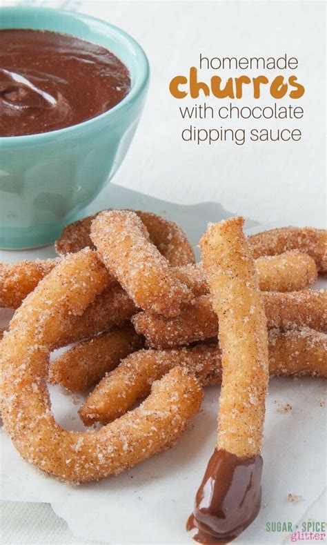 homemade-churros-with-chocolate-dipping-sauce image
