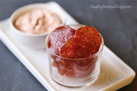salami-chips-with-a-spicy-dip-healthy-recipes-blog image
