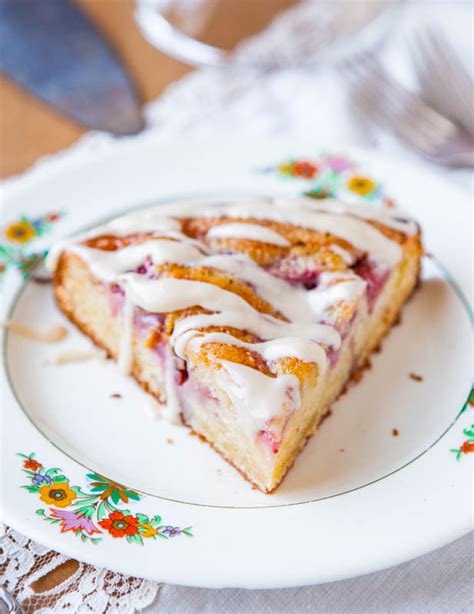strawberry-coffee-cake-cream-cheese-glaze image