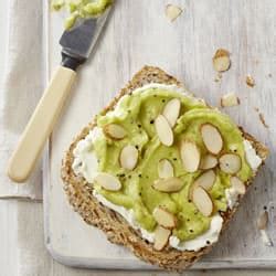 smashed-avocado-and-almonds-on-toast-canadian-living image