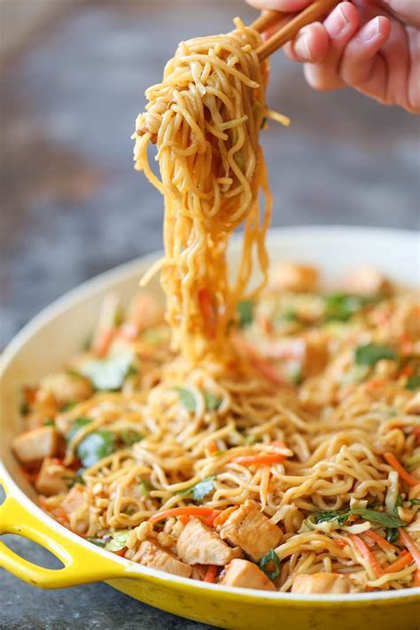 thai-peanut-chicken-noodles-damn-delicious image