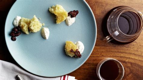 buttermilk-cake-with-sour-milk-jam-and-gin-poached image
