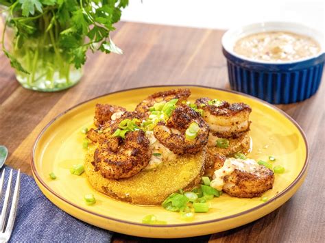 fried-green-tomatoes-with-blackened-shrimp-food image