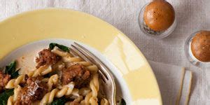 gemelli-with-spicy-sausage-and-spinach-womans-day image