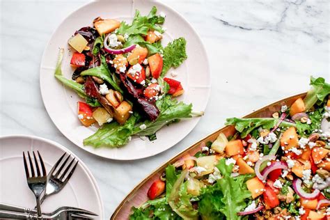 summer-salad-with-peaches-and-goat-cheese image