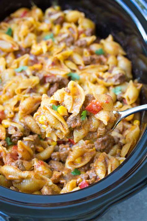 easy-slow-cooker-taco-pasta-kristines-kitchen image