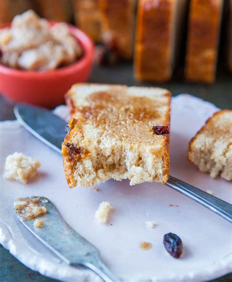 cinnamon-raisin-english-muffin-bread-no-knead image