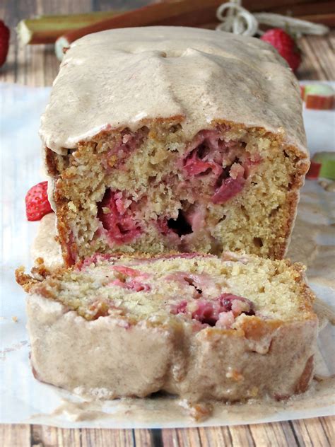 strawberry-rhubarb-bread-with-maple-cinnamon-glaze image