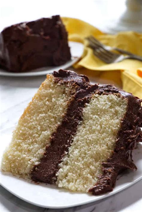 yellow-cake-with-chocolate-frosting-savor-the-best image