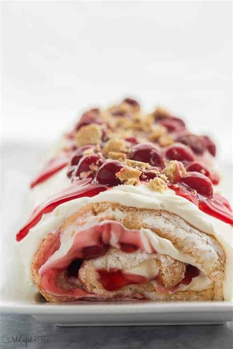cherry-cheesecake-angel-food-cake-roll-the-recipe-rebel image