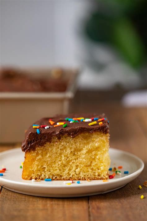 yellow-sheet-cake-with-chocolate-frosting image
