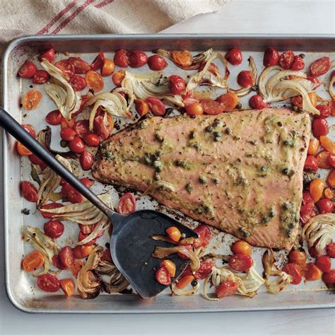 sheet-pan-roasted-salmon-with-tomatoes-and-fennel image