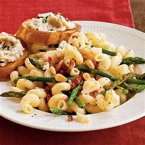 pasta-with-asparagus-pancetta-and-pine-nuts image