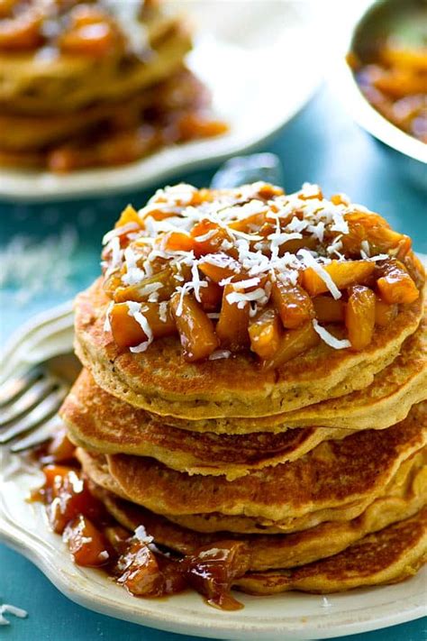 coconut-pancakes-with-orange-pineapple-compote image