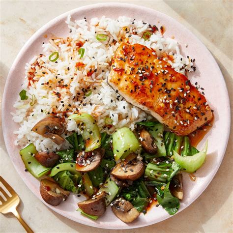 recipe-seared-salmon-spicy-sesame-sauce-with-bok image