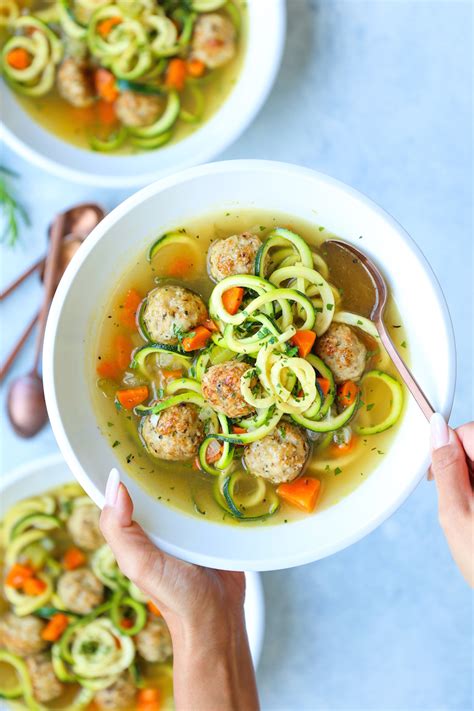 chicken-meatball-zoodle-soup-damn-delicious image