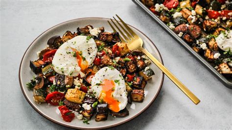 roasted-mediterranean-veggies-with-poached-eggs image