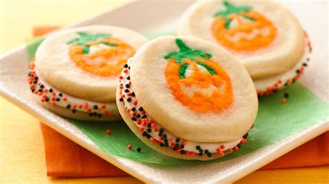 playful-pumpkin-sandwich-cookies-recipe-pillsburycom image
