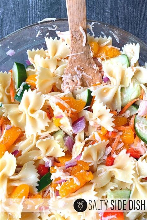 mandarin-chicken-pasta-salad-salty-side-dish image