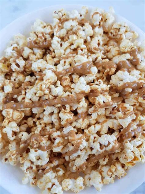2-ingredient-peanut-butter-popcorn-hint-of-healthy image