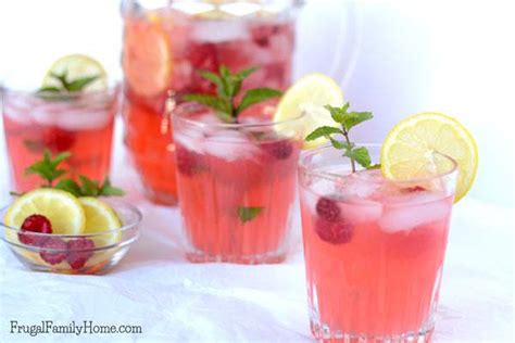how-to-make-raspberry-mint-lemonade-frugal-family image