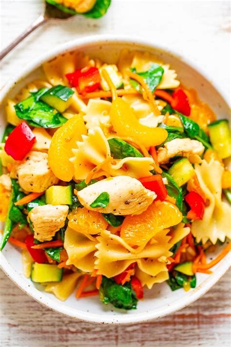 mandarin-chicken-pasta-salad-averie-cooks image