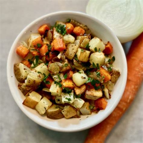 roasted-potatoes-carrots-and-onion-plant-forward image