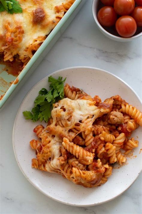 the-best-sausage-pasta-bake-easy-dinner-recipe-hint image