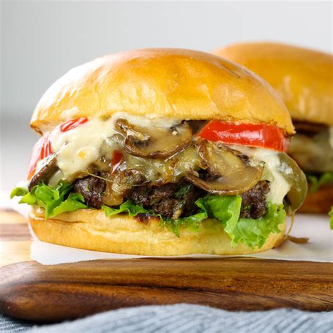 philly-cheesesteak-burger-with-garlic-parmesan-aioli image
