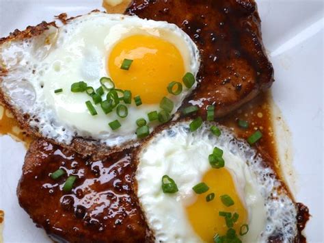 bourbon-glazed-pork-chops-and-fried-eggs image