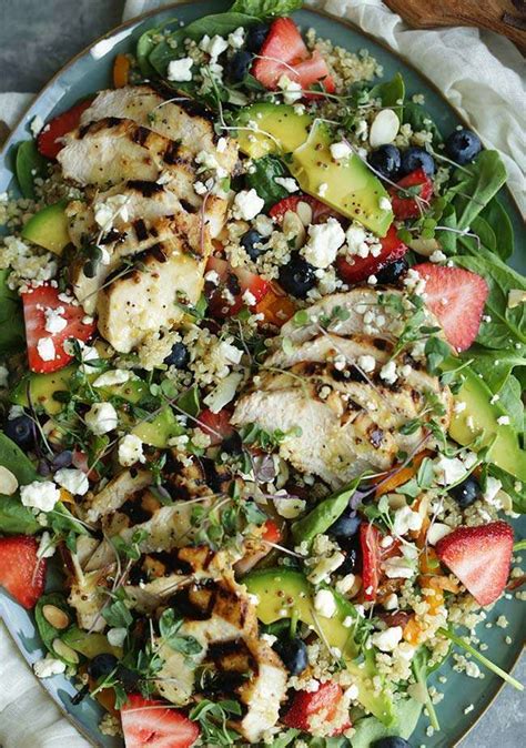 the-best-strawberry-spinach-salad-recipe-with-chicken image