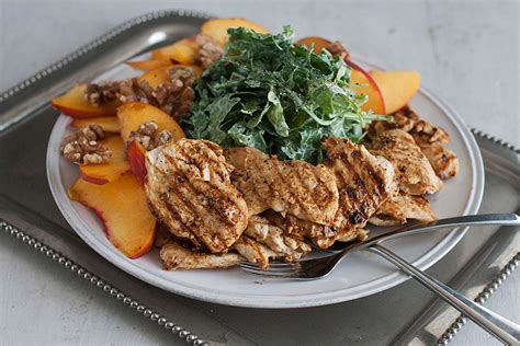 recipe-for-healthy-grilled-chicken-with-peach-and-arugula image