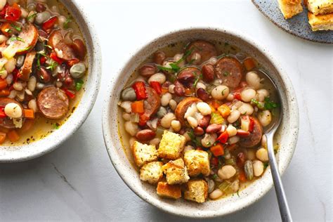quick-and-easy-bean-soup-with-sausage-the-spruce-eats image