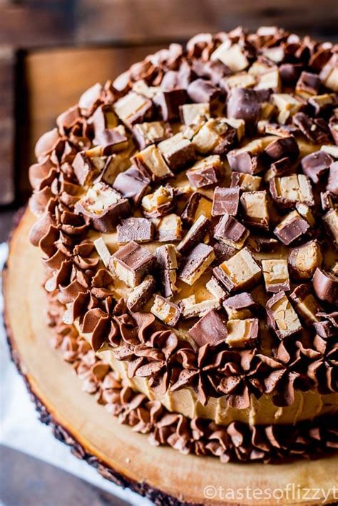 peanut-butter-snickers-cake-homemade-chocolate-cake image