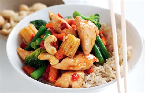 sweet-chilli-chicken-and-cashew-stir-fry-healthy-food image